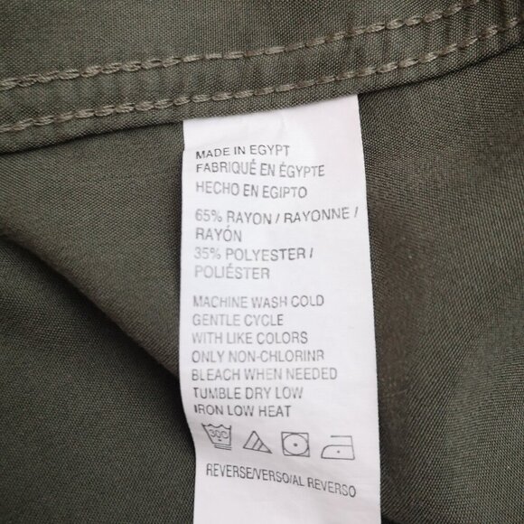 Van Heusen Men's Size Large (16-16 1/2) Army Green Loose Fit Shirt - Picture 5 of 9